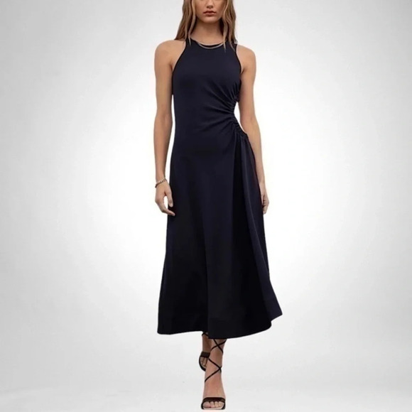 Moon River Emmy Navy Side Cut-Out Maxi Length Dress SIZE MEDIUM NEW - Picture 1 of 7